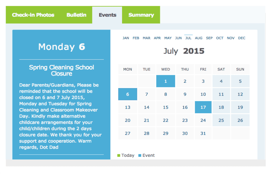 Integrated school calendar